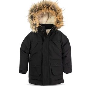 Boys Black Appaman Denali coat with Faux Fur Hood size 12